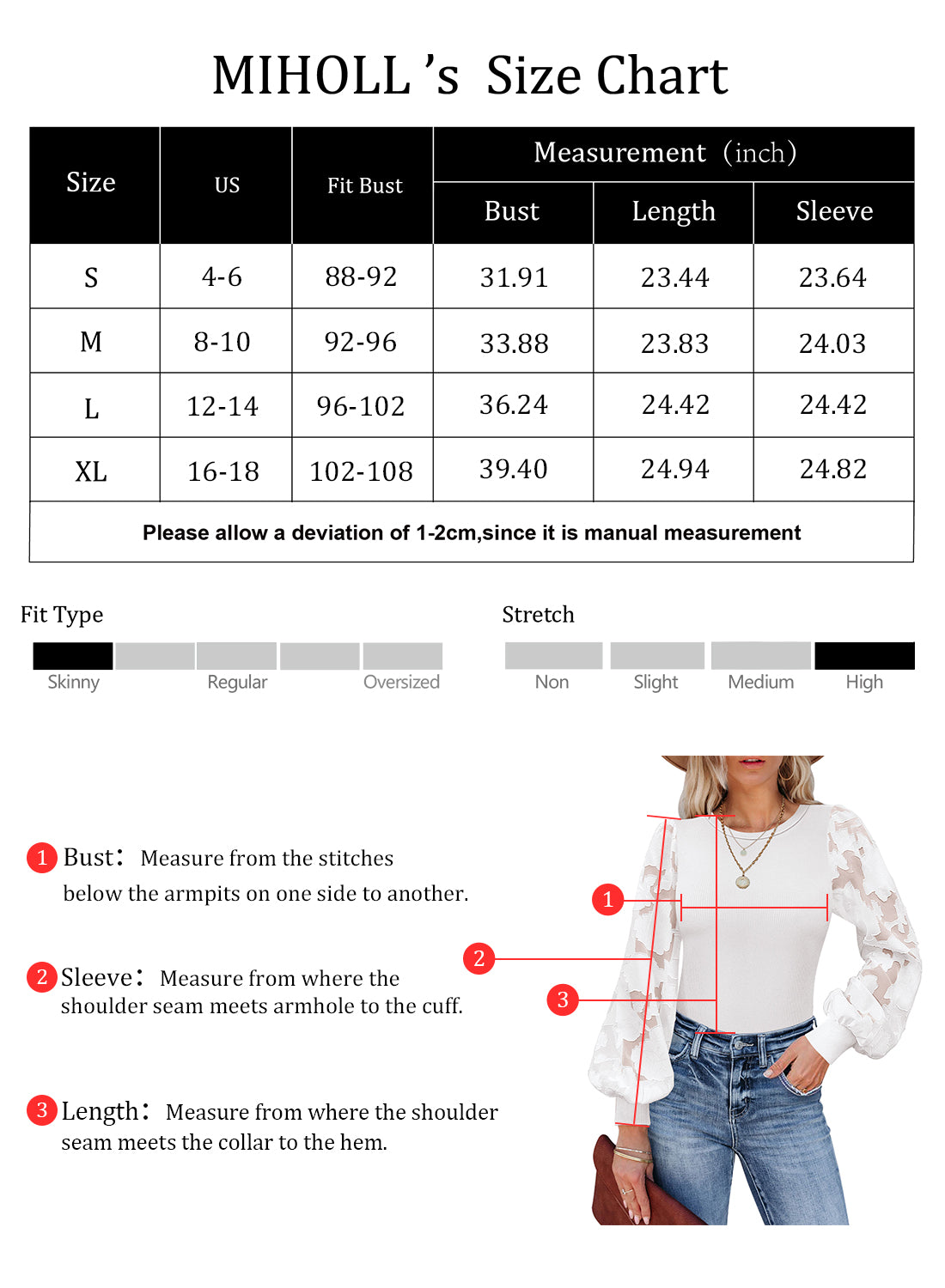 MIHOLL Women's Long Sleeve Shirt Round Neck Winter Casual Blouses Tops