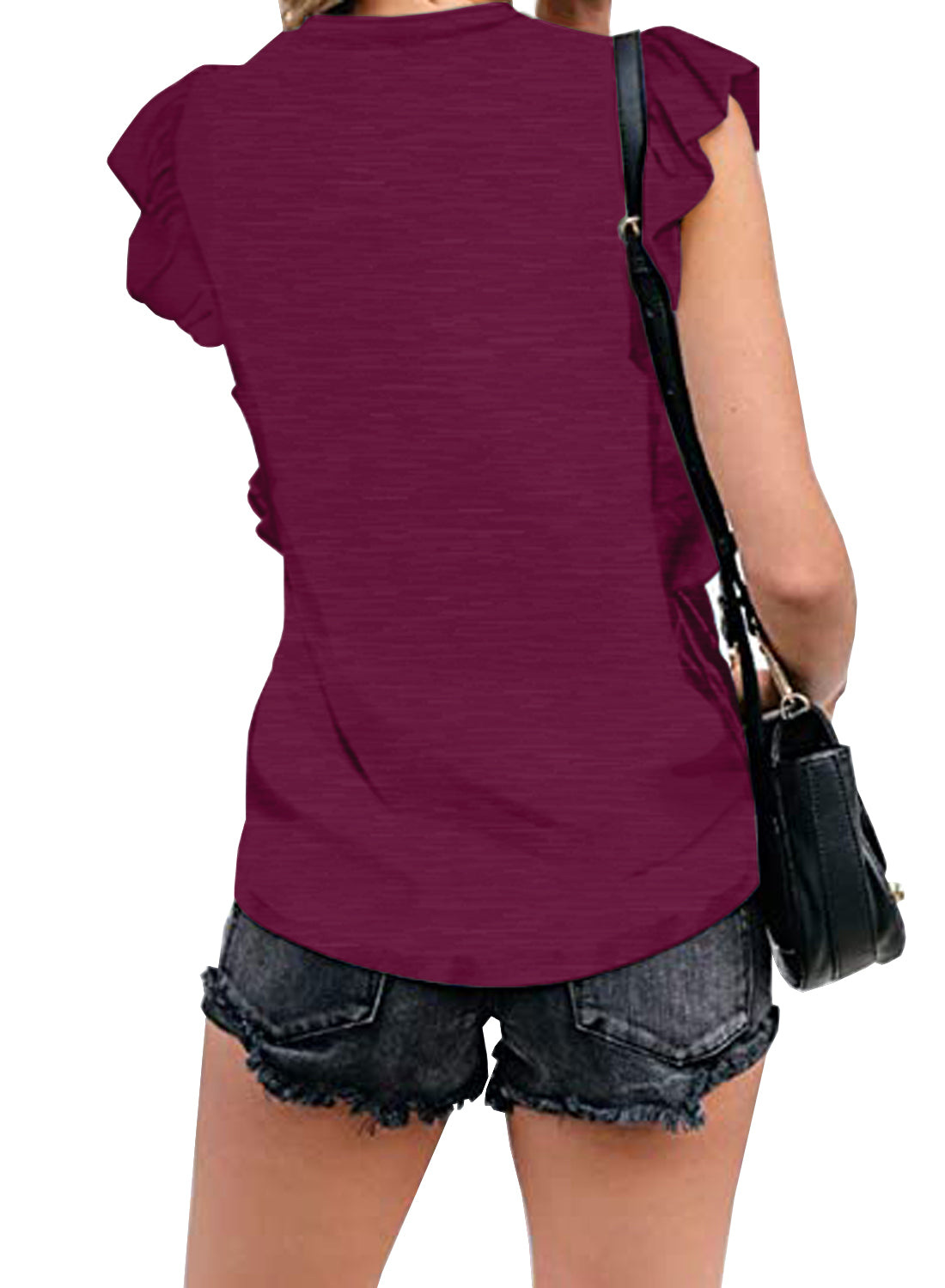MIHOLL Women's Summer Sleeveless Tops Casual Loose Ruffle Shirts Tank Tops